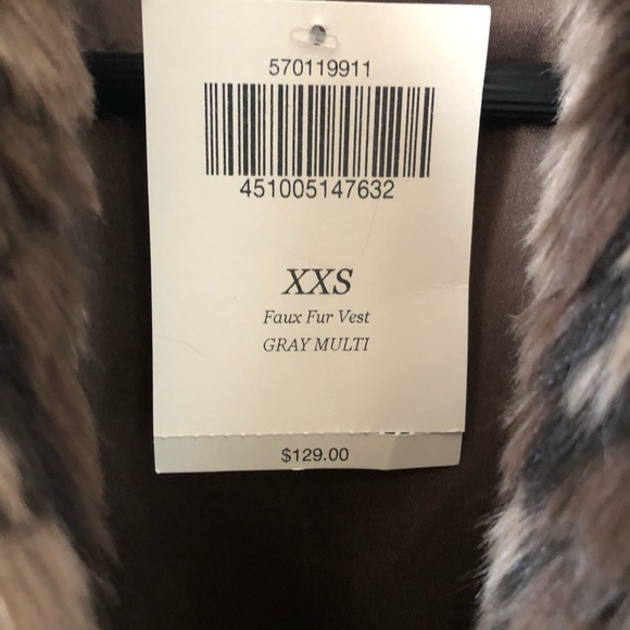 Boston Proper faux fat vest NWT. Grey multi. - Picture 2 of 8